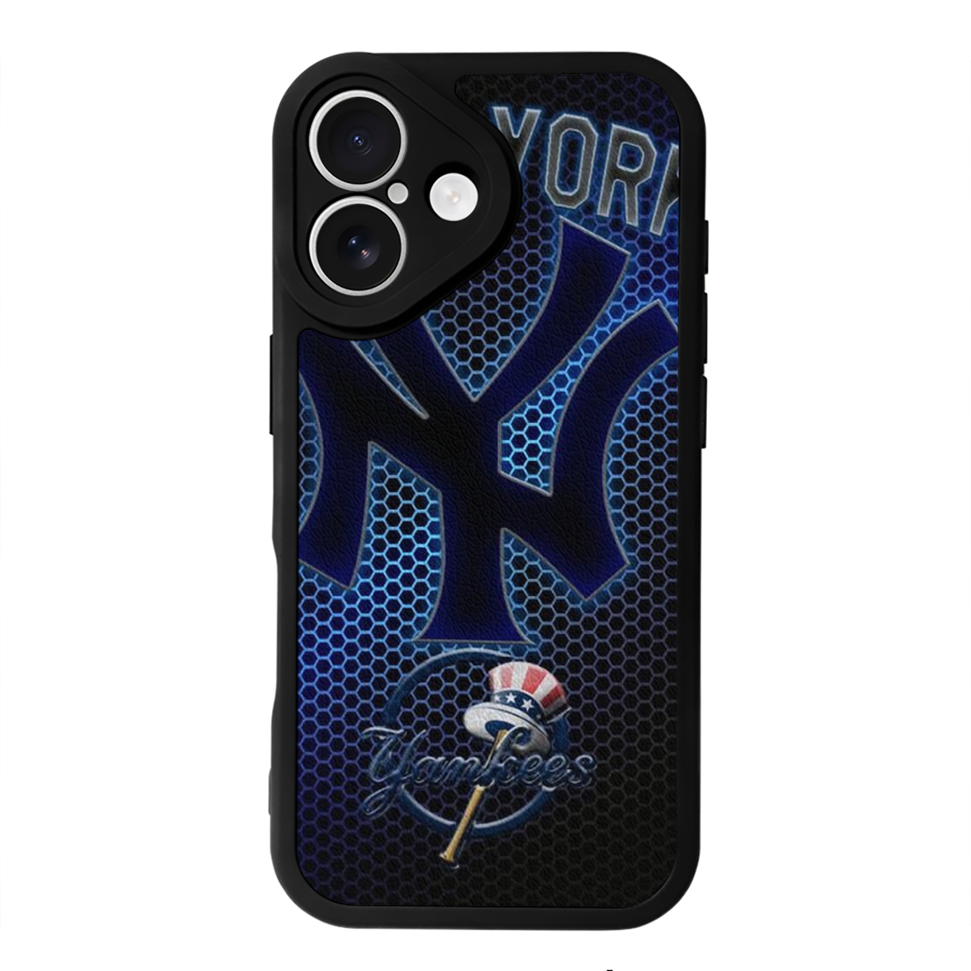 New York Yankees 334 IPhone 16 Silicone Leather Case – UV Print, Lambskin Texture – Perfect Fit, Wireless Charging Compatible, Scratch Resistant, Precise Cutouts – Stylish Protection For IPhone 16